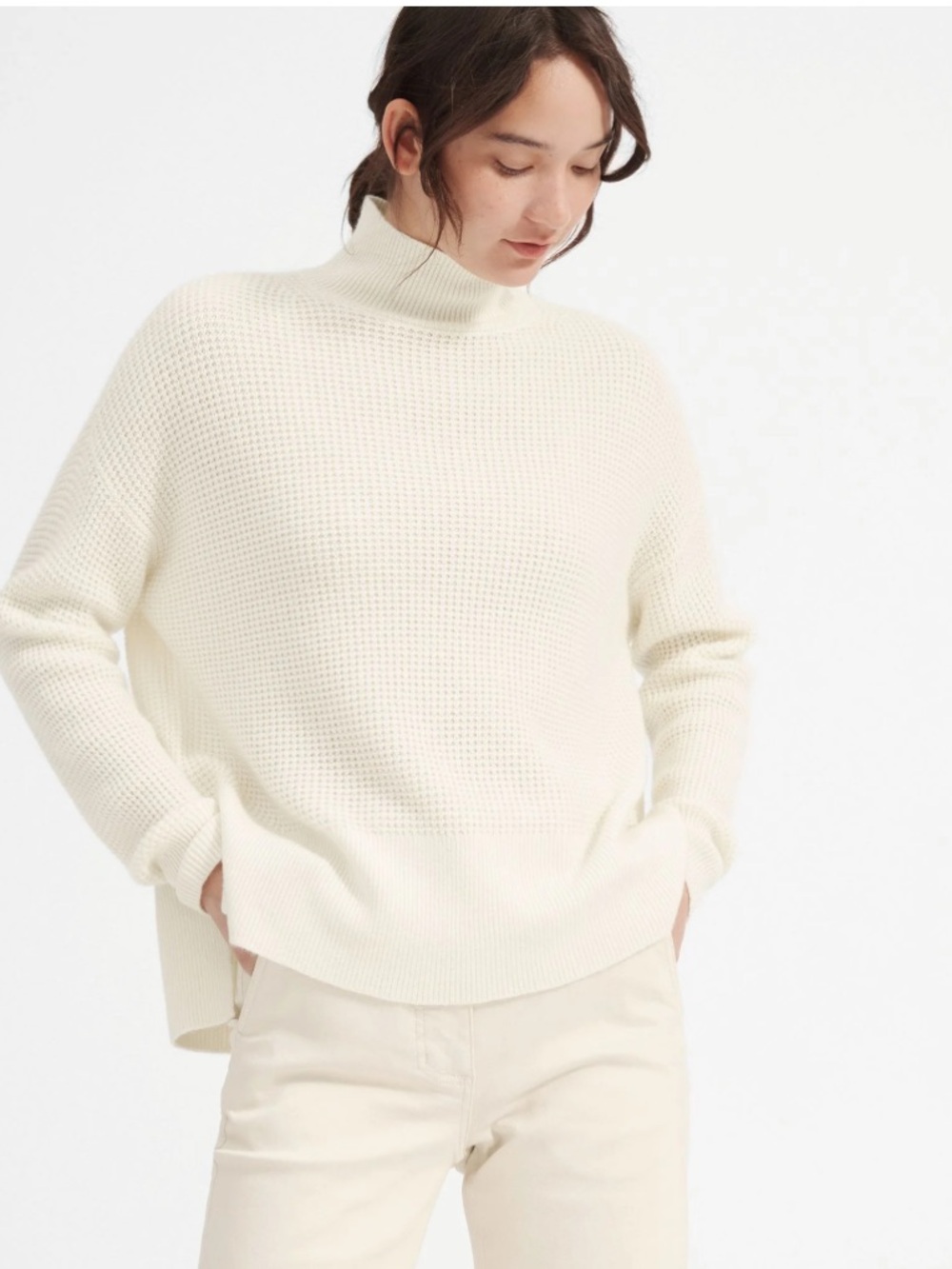 Everlane The Cashmere Waffle Square Turtleneck